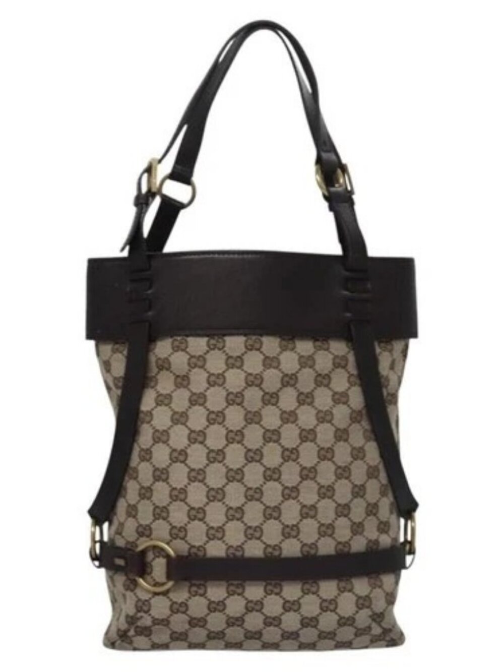GUCCI GG Canvas Tote Bag Beige Brown gold - Picture 12 of 15